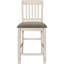 2 tabourets de hauteur de comptoir, crème rustique avec dossier à lattes, siège de 26 po de hauteur, 17,5 po, chaise élégante au fini, assise, profondeur, rembourrage, sièges invitants