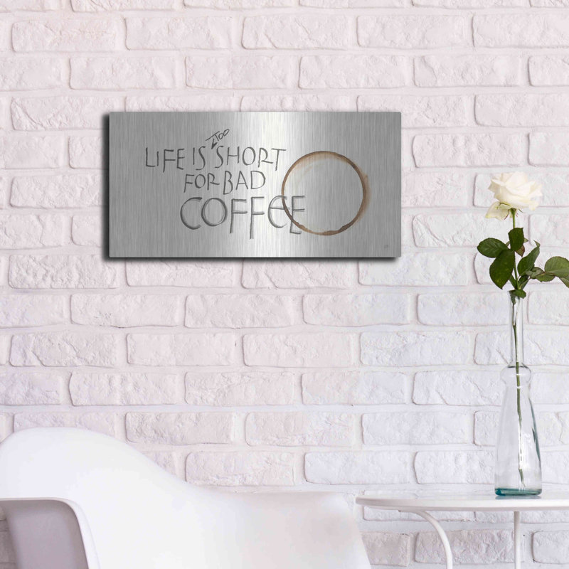 «Coffee Sayings I» par Chris Paschke, H 12 po x l 24 po