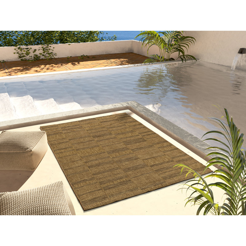 Adry Geometric Shapes Flatweave Indoor / Outdoor Area Rug, Rectangle 120 x 170cm
