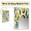 Fougères botaniques Demetro en vert et jaune - miroir mural floral, miroir décoratif floral, impression d'art en métal-1051495084