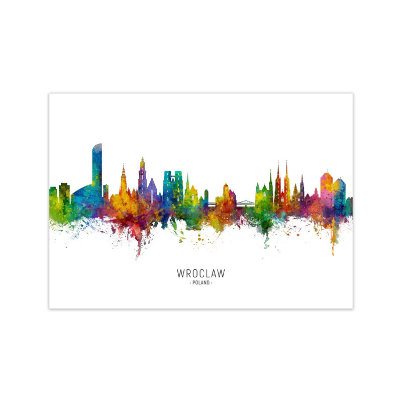 Wroclaw Poland Skyline by Michael Tompsett - Print, Unframed, 60cm H x 84cm W x 1cm D
