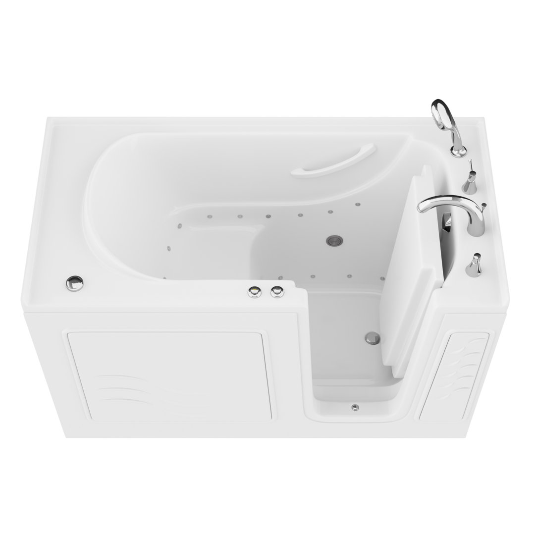 Tucson 60'' x 30'' Walk-in Air Fiberglass Bathtub with Faucet Therapeutic Tubs Feet