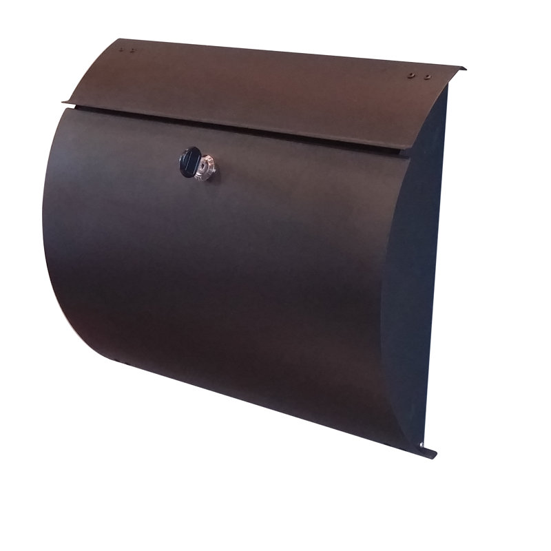 Black Locking Wall Mounted Steel Mailbox