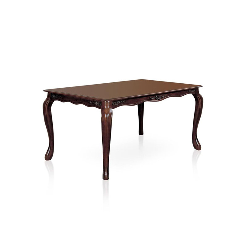 59.6" W Transitional Dining Table, Dark Walnut