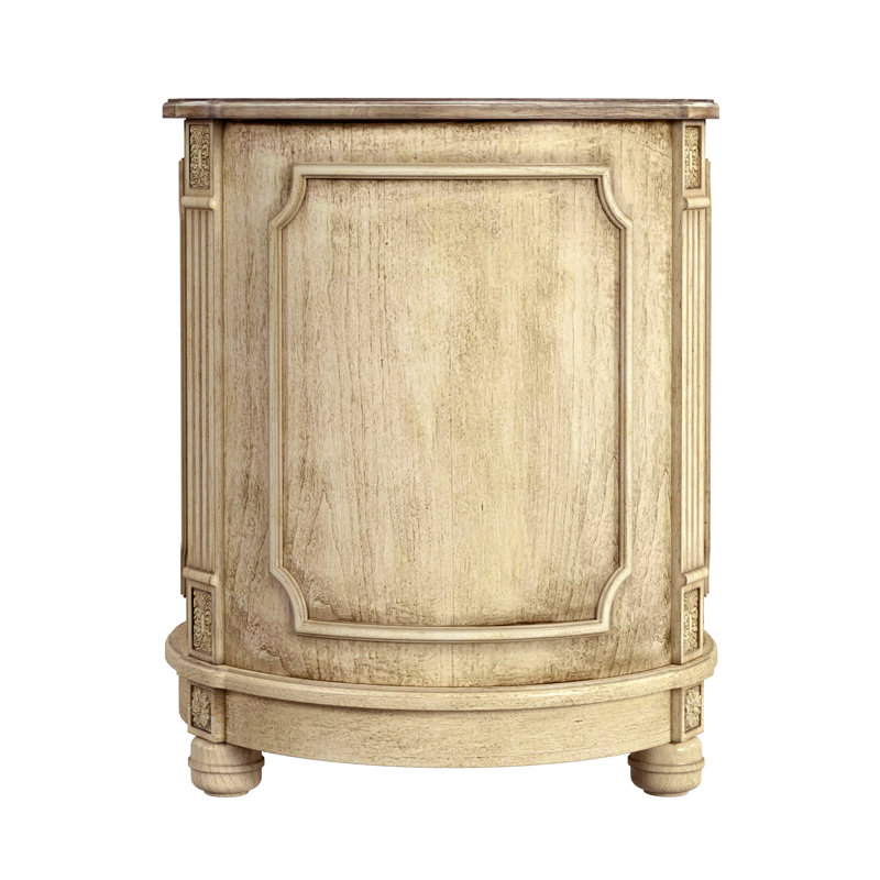 Thurmond Drum 20"W Drum Side Table, Beige