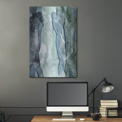 «Water Women I» par Grace Popp, art mural en verre sur métal