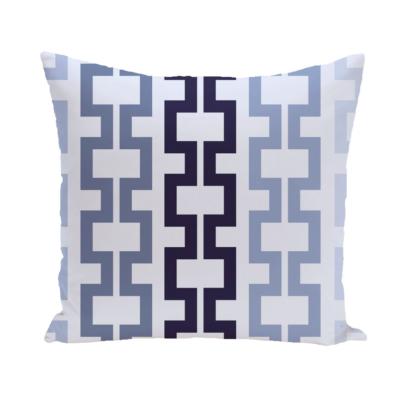 Cuff-Links Geometric Outdoor Reversible Throw Pillow, 18" H x 18" W, Bewitching