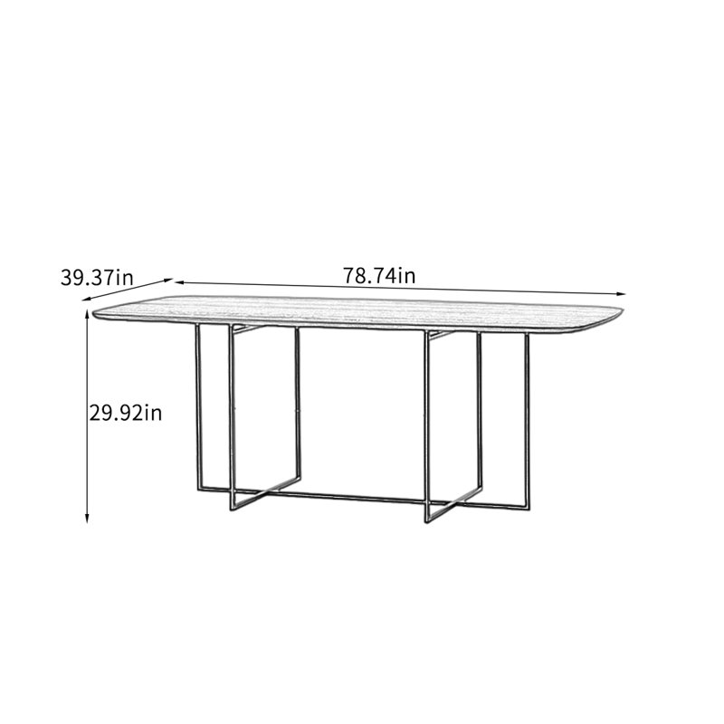 Retro Simple Solid Ash Wood Dining Table.