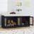Rattan bench with storage cabinet