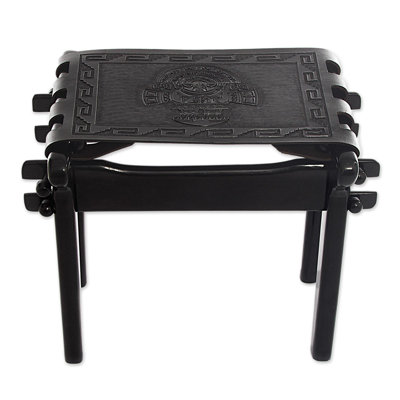 Tabouret d'appoint en bois et cuir