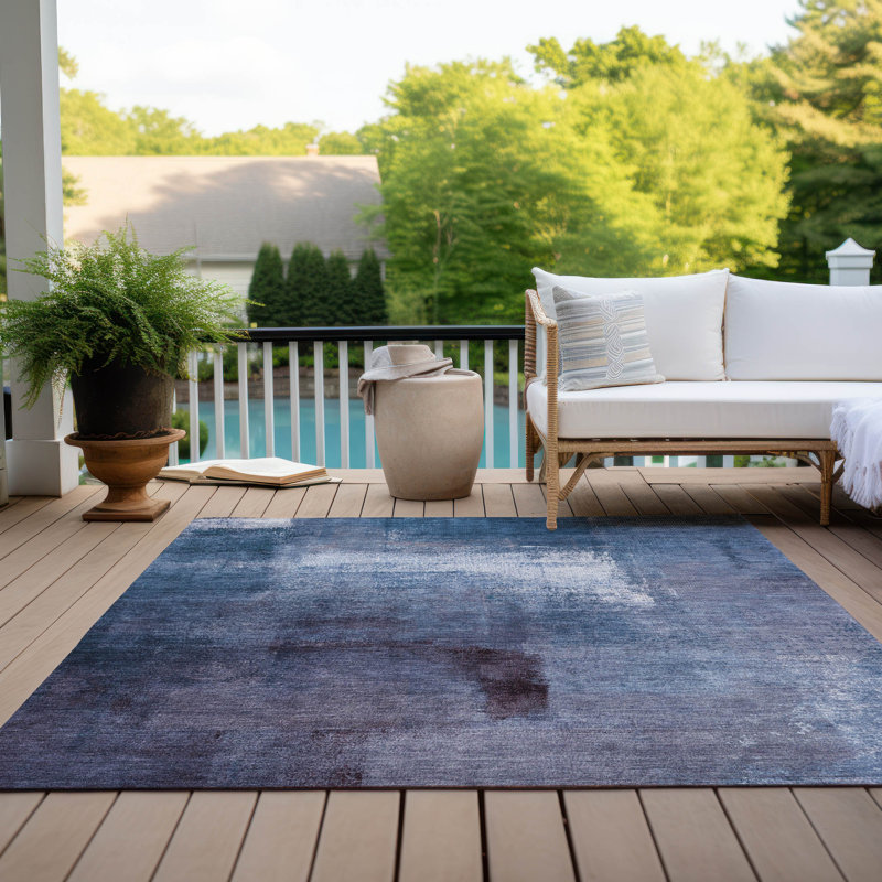 Malm Washable Abstract Indoor / Outdoor Rug, Rectangle 10' x 14'
