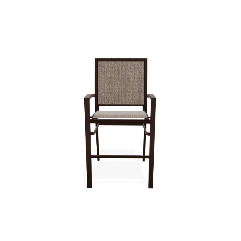 Chaise de café empilable à hauteur de barre Kendall, Kona, Fenouil Augustine Sunbrella®