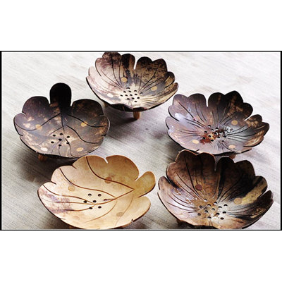 Porte-savon en forme de fleur de coco fabriqué à la main et plateau à bijoux, décoration écologique et multifonctionnelle