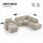 Canapé d'angle modulaire en forme de U de 118 pouces avec méridienne, rangement dissimulé, console à couvercle rabattable et port de chargement USB-1509423133