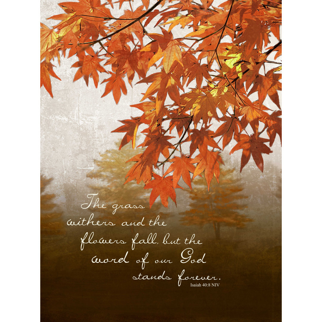 Fall Leaves - Wrapped Canvas Print Trinx 