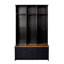  Arbre d'entrée avec banc d'entrée, 3 tablettes et tiroirs, armoire de rangement 40,2 po, noir