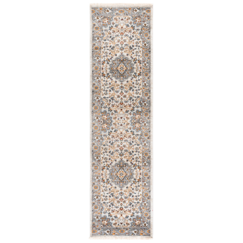 Tapis ivoire / gris Lauren Ralph Lauren 1121, Tapis de couloir 2 pi x 8 pi