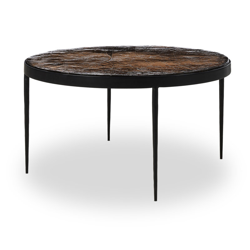 Yoko Coffee Table, 16.25" H x 32" L x 32" W, Smoked Brown