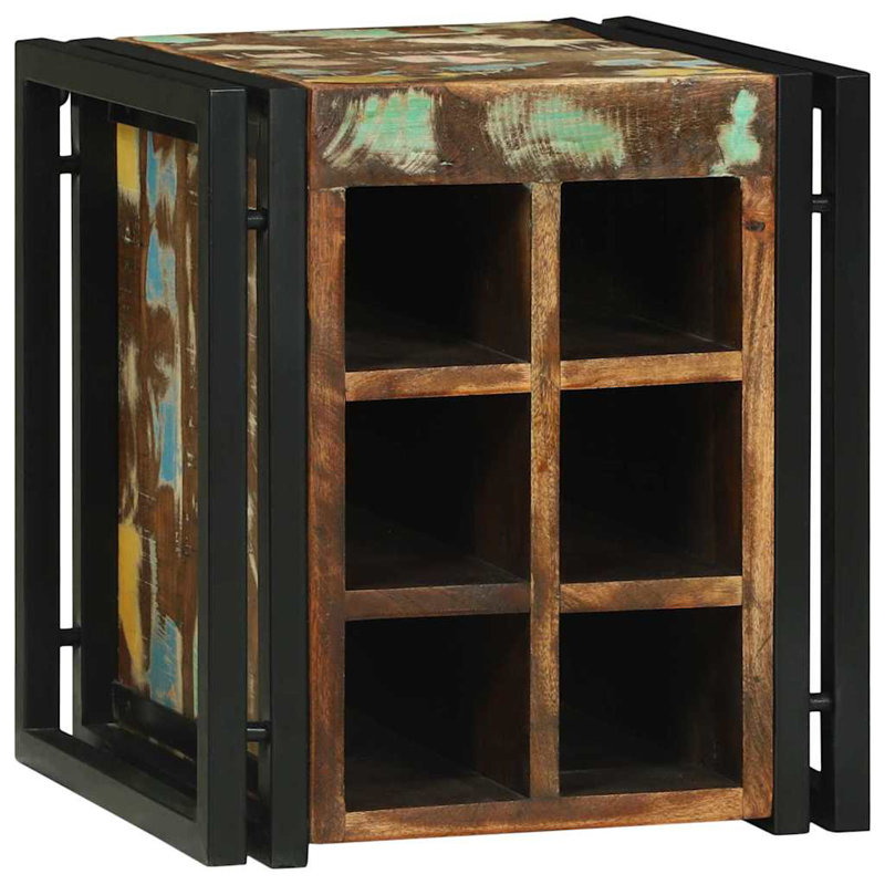 Solid Wood Open Shelving Wine Bottle Rack, Oak
