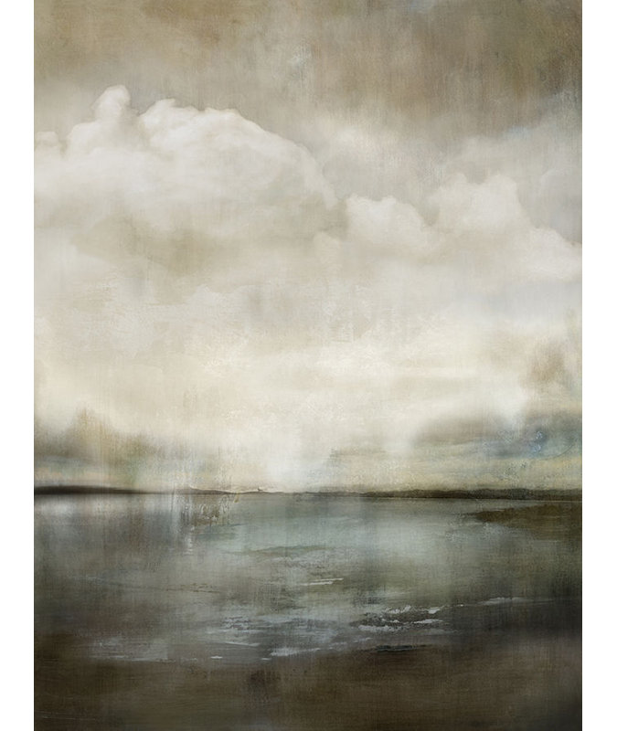 «Radiant Waters» par Austin Beiv - impression d'art graphique, Gel brossé, H 47 po x l 35 po x P 1,5 po