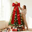 Décoration d'arbre de Noël en satin avec nœud de Noël, décoration d'arbre de Noël-1028759932