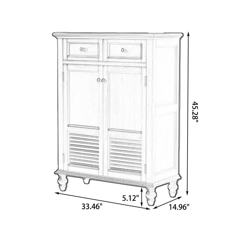 Dark-brown Solid Wood Shoe Storage Bench