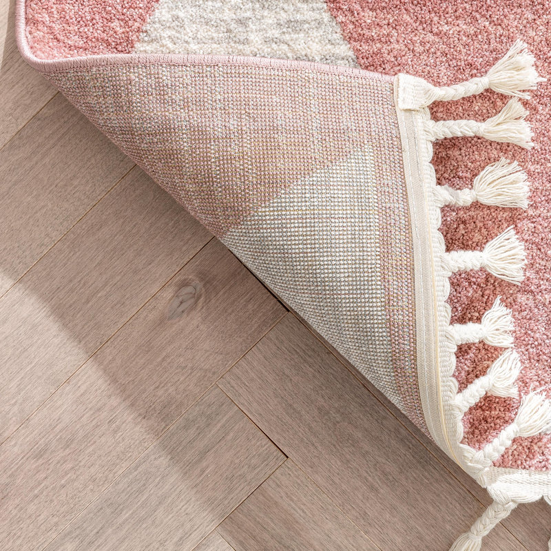 Kennedy Triangles Pink Children's Rug, Rectangle 120 x 160cm