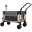 Multi-Functional Push-Pull Folding Wagon Cart With Rotating Handle & 360° All-Terrain Wheels – Heavy-Duty, Adjustable Design, Large Capacity For Transport, Groceries, And Outdoor Use, Khaki- Gray
