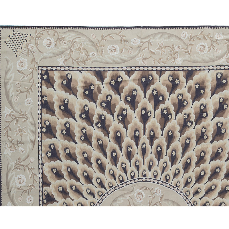 Hand-Knotted High-Quality Brown and Beige Area Rug