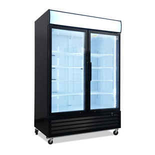 Whall 44.7 Cu.ft Single Glass Door Commercial Merchandiser Freezer, Upright Display Freezer With Led Lighting, Auto Defrost, Etl Listed