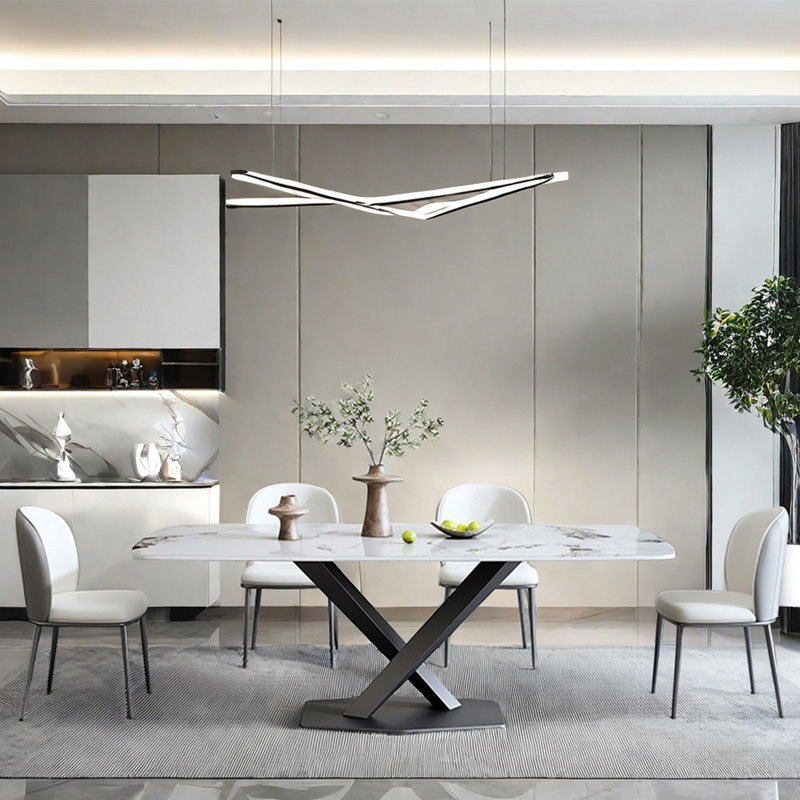 Ensemble de table de salle à manger rectangulaire de style italien, 29.5"H x 55.1"L x 31.5"W