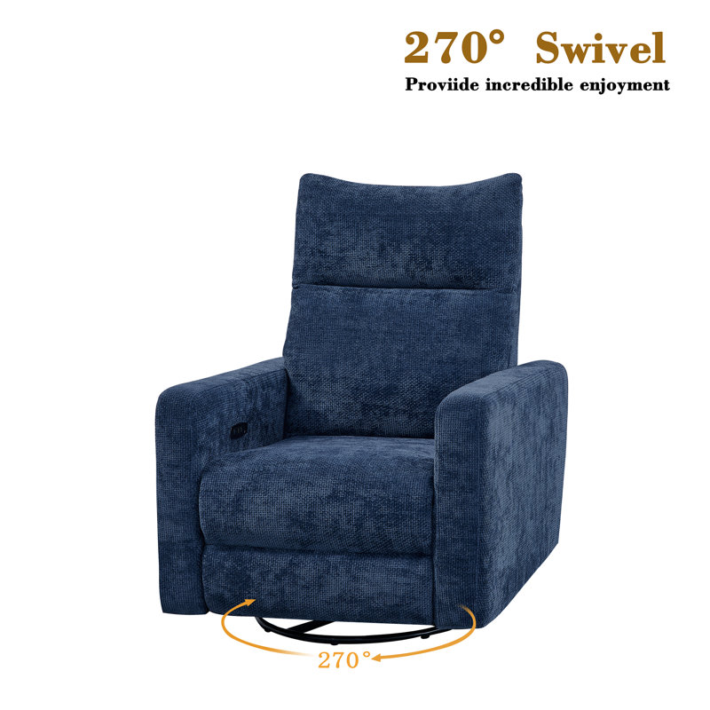 Vinathi Upholstered Power Recliner, Blue