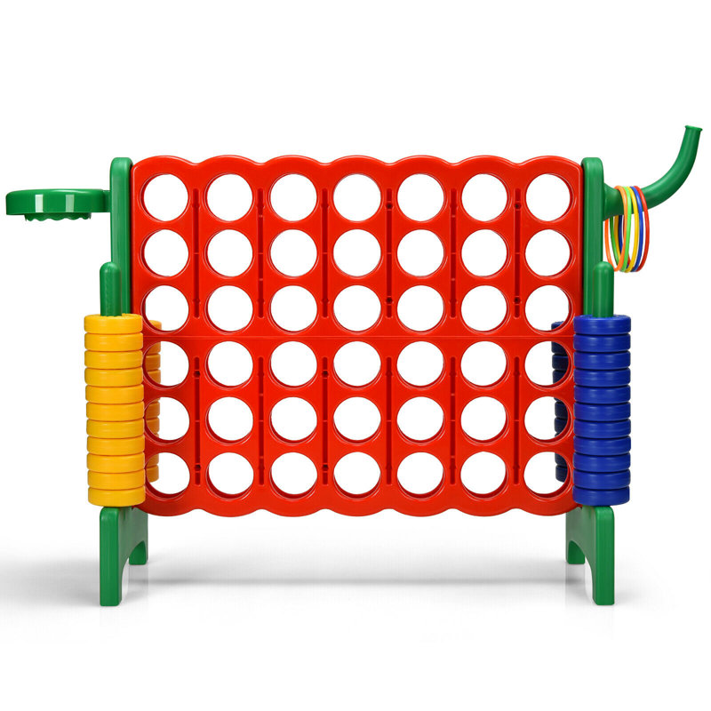 Ensemble de jeu géant pliable en plastique Gymax 4-to-Score, Vert/rouge