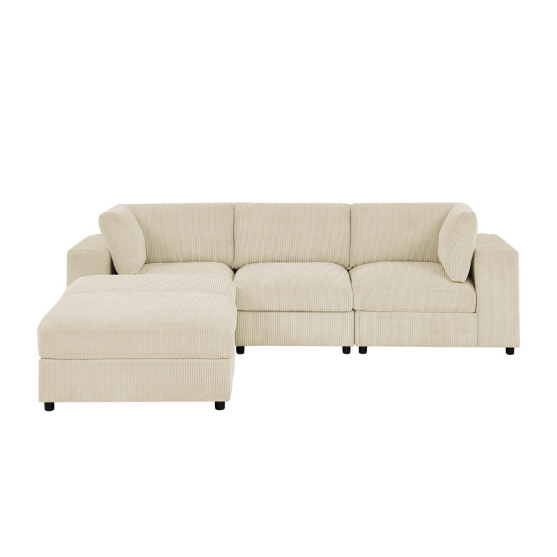 Canapé modulaire en velours côtelé Brookgates, Beige Corduroy