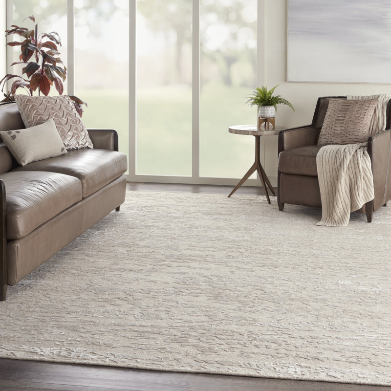 Nourison Theos 9'9" x 13'9" Sand Modern Indoor Rug, Rectangle 9'9" x 13'9"