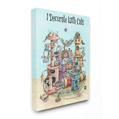 «I Decorate with Cats Funny» par Gary Patterson - impression d'art graphique