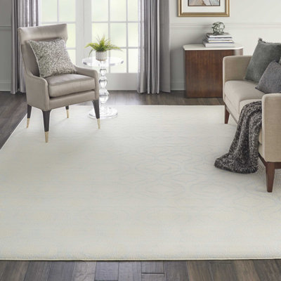 Tapis géométrique ivoire / bleu clair Kardinya