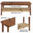 Calais 48" W Solid Wood Coffee Table with Woven Shelf