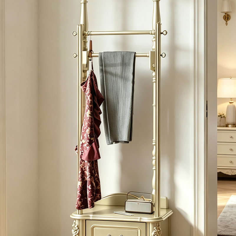 Portemanteau vintage en pin massif, Champagne