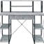 Bureau rectangulaire gris et noir - Spacieux avec rangement pour moniteurs de bureau en bois-954906415