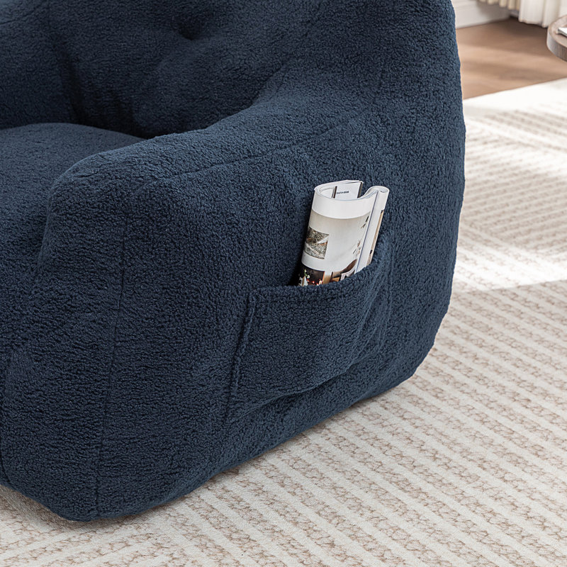 Bean Bag Chair, Dark Blue Teddy