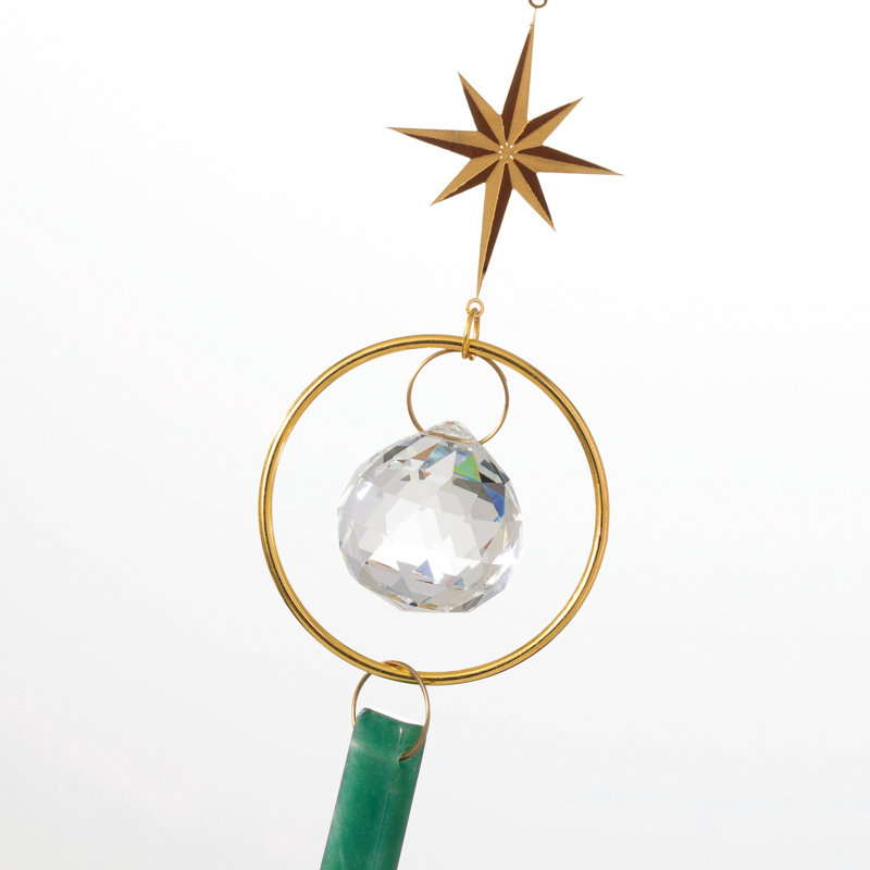 Suncatcher étoile avec pierre verte