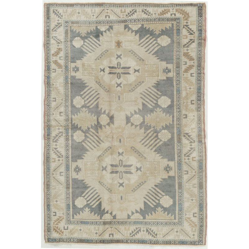 Tapis beige unique de 4 pi x 6 pi Oushak