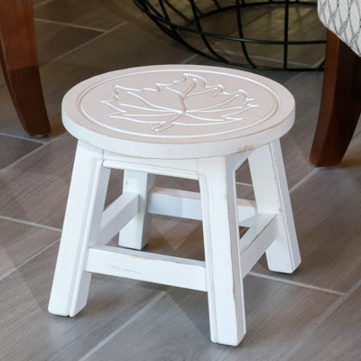 Cherry Wooden Footrest - Stylish And Comfortable Stool With Cherry Design Functional Living Room Furniture
