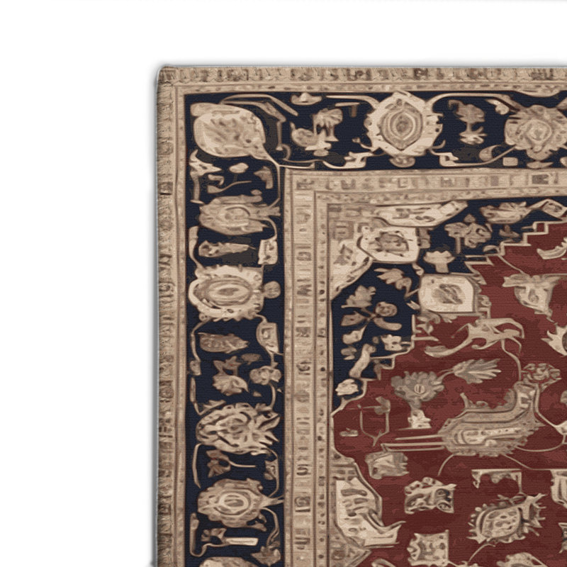 Tapis d'intérieur et d'extérieur noir Persian, Rectangulaire 2 pi x 3 pi