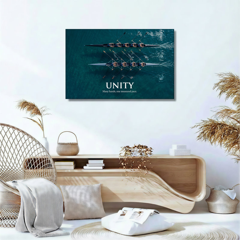 Ensemble de 1 toile murale Unity Rowing, H 18 po x l 24 po, Toile tendue