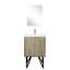 Meuble-lavabo rustique de 61 cm (L) x 51 cm (P) avec marbre et robinet en or rose - Miroir de 46 cm, comptoir en marbre reconstitué, inclus
