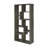 Rectangular 10-Shelf Bookcase In Weathered Grey