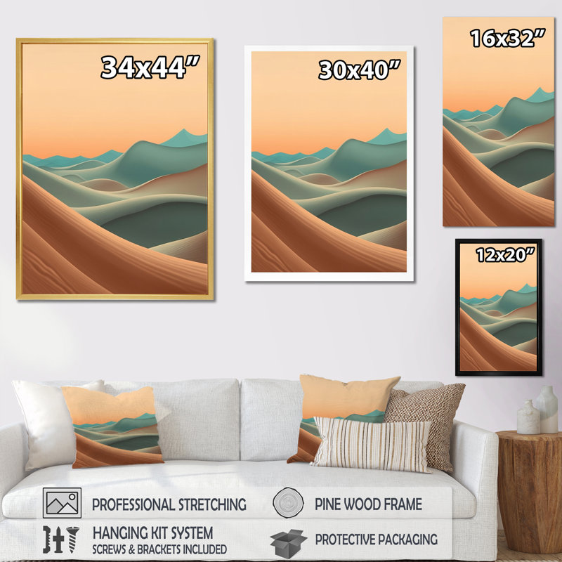 Desert Sands I - paysages, impressions sur toile, Toile tendue, H 32 po x l 24 po x P 1 po