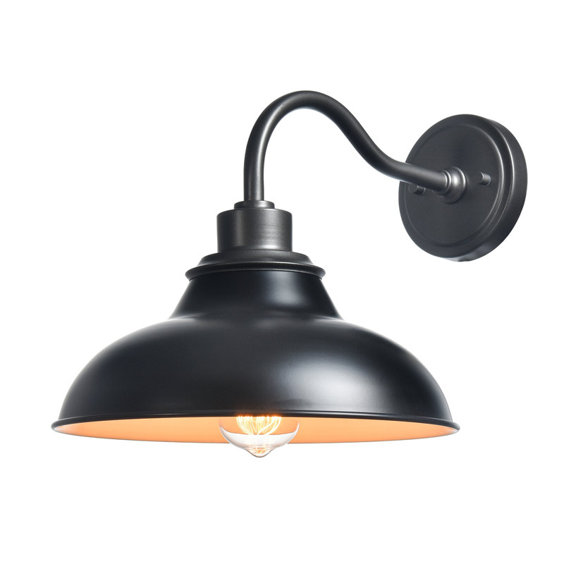 Gooseneck Wall Sconces Modern Barn Light, Matte Black, Black
